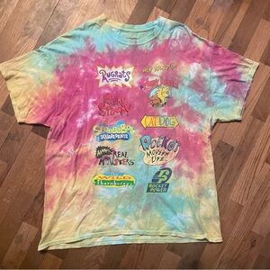 Nickelodeon Rocket Power T-Shirt Men XL Tie Dye Short Sleeve Cartoon Graphic
